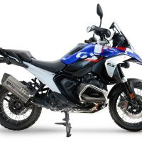 GPR exhaust compatible with Bmw R 1300 GS Adventure 2024-2026, Hyper Sonic Titanium, Homologated legal slip-on exhaust including removable db killer and link pipe 
