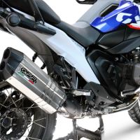 GPR exhaust compatible with Bmw R 1300 GS Adventure 2024-2026, Hyper Sonic Titanium, Homologated legal slip-on exhaust including removable db killer and link pipe 