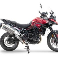 Exhaust compatible with Triumph Tiger 900 GT / Pro / Rally Pro 2024-2025, Hyper Sonic Titanium, Slip-on exhaust including removable db killer and link pipe, not EPA-compliant 