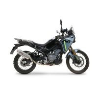 GPR exhaust compatible with Cf Moto 450 MT 2024-2026, Dune Triovale Titanio, Homologated legal slip-on exhaust including removable db killer and link pipe 