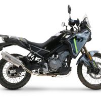 GPR exhaust compatible with  Cf Moto 450 MT 2024-2025, Dune Triovale Titanio, Slip-on exhaust including removable db killer and link pipe, EPA-compliant 