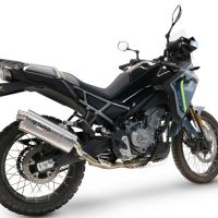 GPR exhaust compatible with  Cf Moto 450 MT 2024-2025, Dune Triovale Titanio, Slip-on exhaust including removable db killer and link pipe, EPA-compliant 
