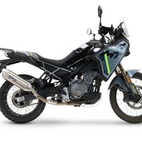GPR exhaust compatible with  Cf Moto 450 MT 2024-2025, Furore-X Acciaio Inox, Slip-on exhaust including removable db killer and link pipe, not EPA-compliant 