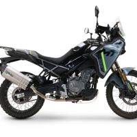 GPR exhaust compatible with  Cf Moto 450 MT 2024-2025, Hyper Sonic Titanium, Full system exhaust, including removable db killer/spark arrestor 