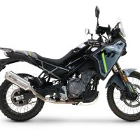 GPR exhaust compatible with  Cf Moto 450 MT 2024-2025, Satinox , Slip-on exhaust including removable db killer and link pipe, EPA-compliant 