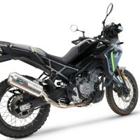 GPR exhaust compatible with  Cf Moto 450 MT 2024-2025, Satinox , Slip-on exhaust including removable db killer and link pipe, EPA-compliant 