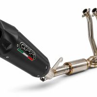 GPR exhaust compatible with Cf Moto 675NK 2024-2027, GP-Revo Black Titanium, full system exhaust legal for UK and non-EU countries including removable db killer 