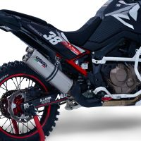 Exhaust compatible with Honda Crf 1100 L Africa Twin Adventure Sport 2020-2025, Dual Inox, Slip-on exhaust including removable db killer and link pipe, EPA-compliant 