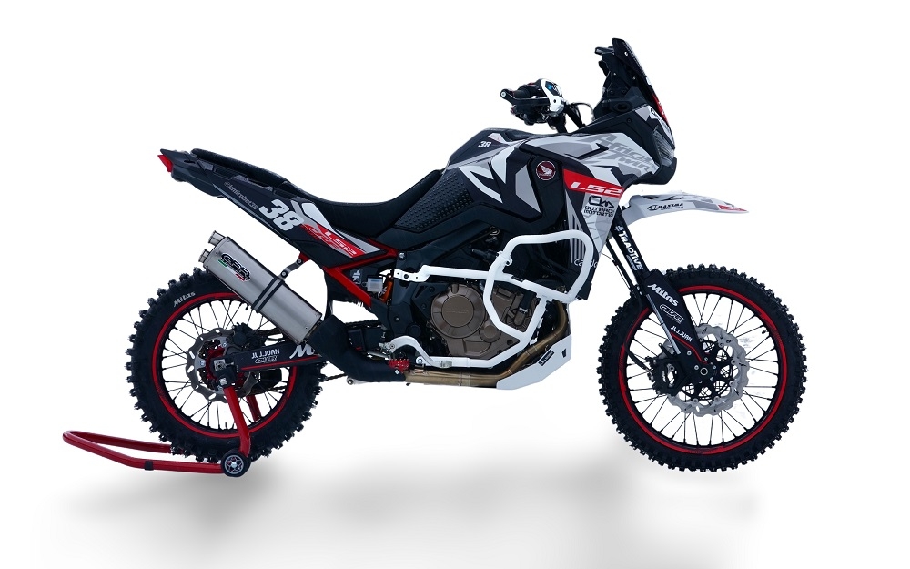 Exhaust compatible with Honda Crf 1100 L Africa Twin Adventure Sport 2020-2025, Dual Inox, Slip-on exhaust including removable db killer and link pipe, EPA-compliant 