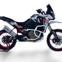Exhaust compatible with Honda Crf 1100 L Africa Twin Adventure Sport 2020-2025, Dual Inox, Slip-on exhaust including removable db killer and link pipe, EPA-compliant 