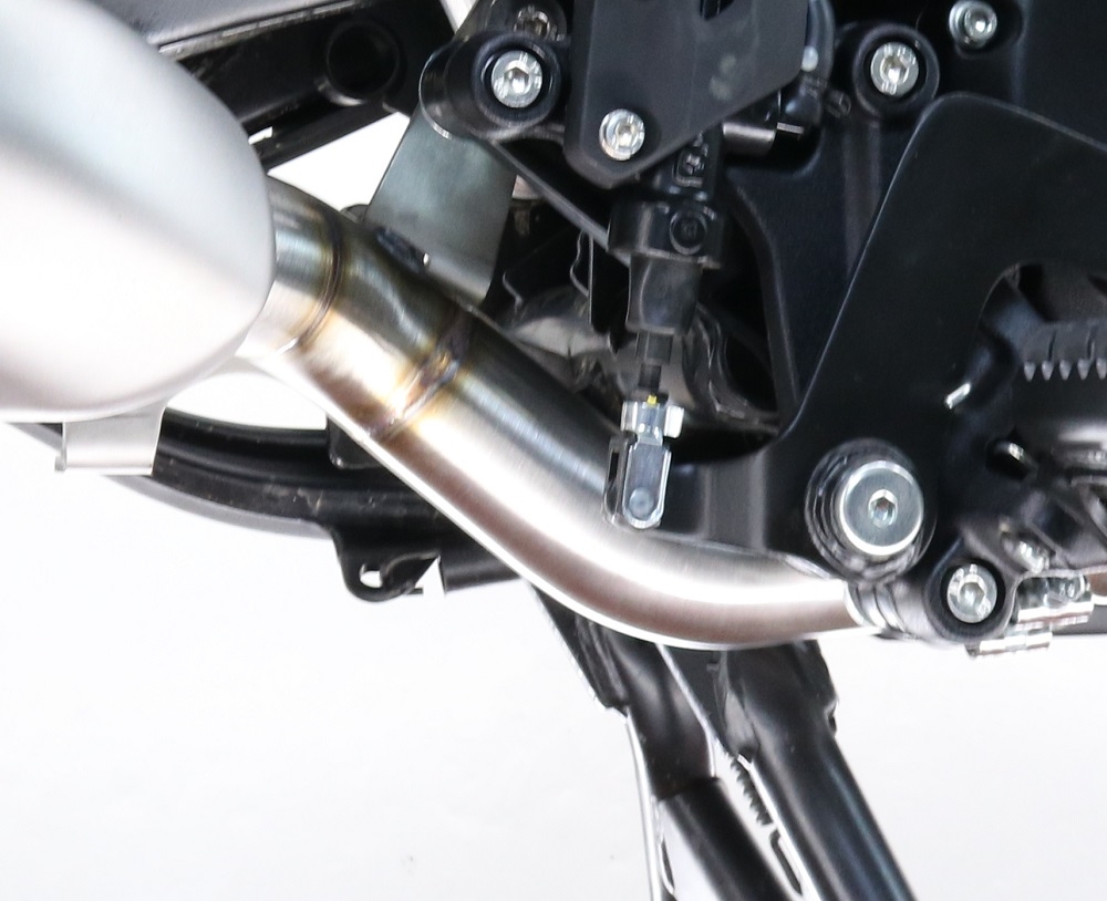 Exhaust compatible with Royal Enfield Guerrilla 450 2024-2025, Cut-Box Racing, ORIGINAL-BOX Eliminator, after installation the exhaust loses its conformity for road use. 