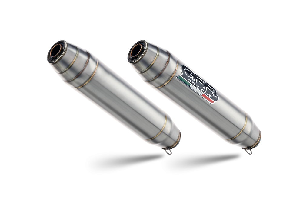 Exhaust compatible with Triumph Scrambler 900 2006-2014, Deeptone Inox, Dual slip-on including removable db killers and link pipes, EPA-compliant 