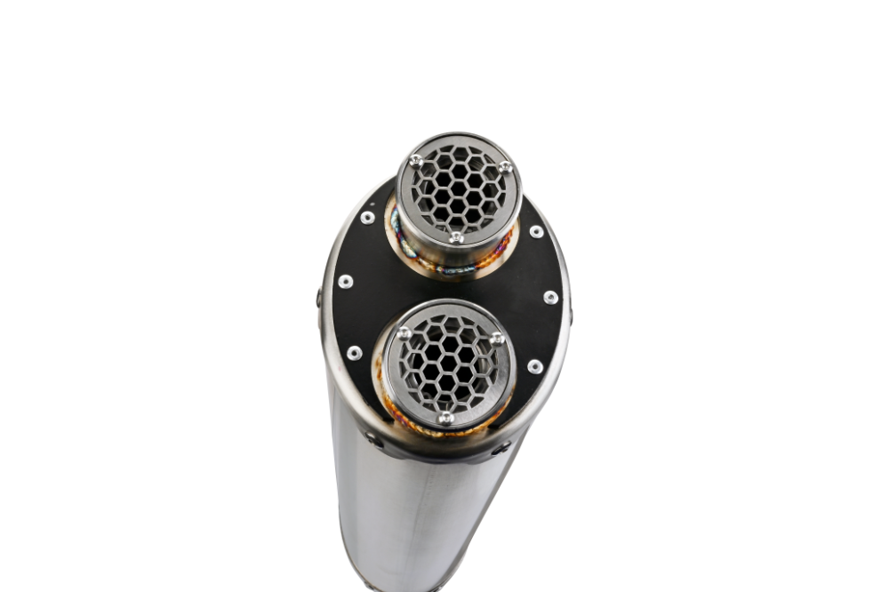 Exhaust compatible with Triumph Tiger 900 GT / Pro / Rally Pro 2024-2025, Dual Inox, Slip-on exhaust including removable db killer and link pipe, not EPA-compliant 