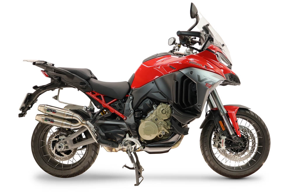 GPR exhaust compatible with Ducati Multistrada V4 - V4S 2025-2026, Deeptone Duplex, Dual Homologated legal slip-on exhaust including removable db killers and link pipes 
