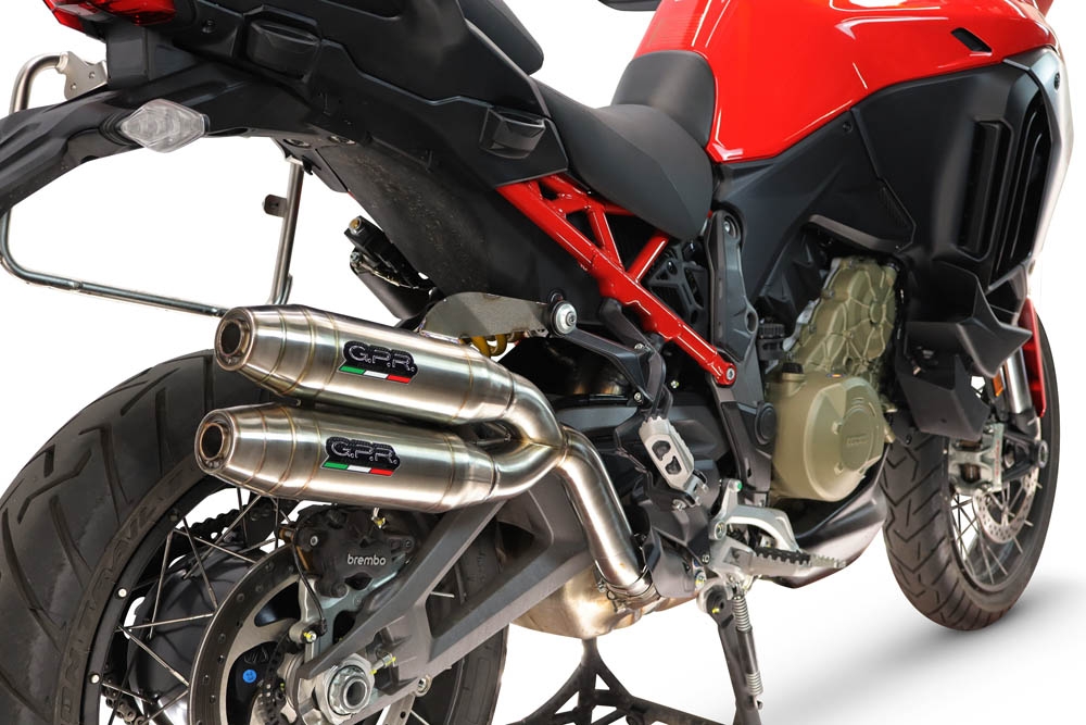 GPR exhaust compatible with Ducati Multistrada V4 - V4S 2025-2026, Deeptone Duplex, Dual Homologated legal slip-on exhaust including removable db killers and link pipes 
