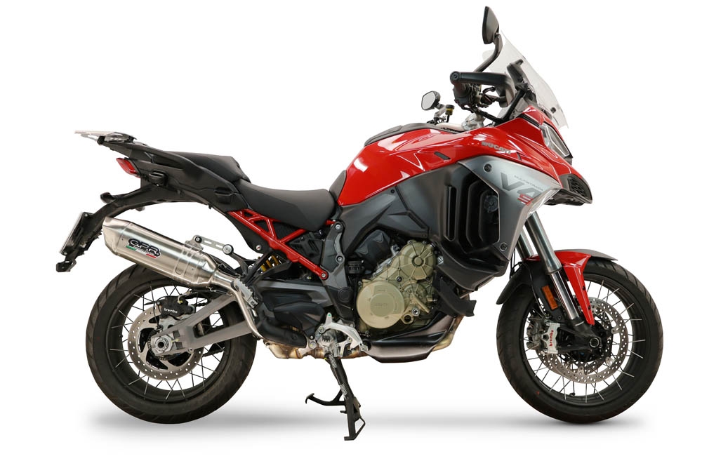 GPR exhaust compatible with Ducati Multistrada V4 - V4S 2025-2026, Furore-X Inox, Homologated legal slip-on exhaust including removable db killer and link pipe 