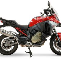 GPR exhaust compatible with Ducati Multistrada V4 - V4S 2025-2026, Furore-X Inox, Homologated legal slip-on exhaust including removable db killer and link pipe 