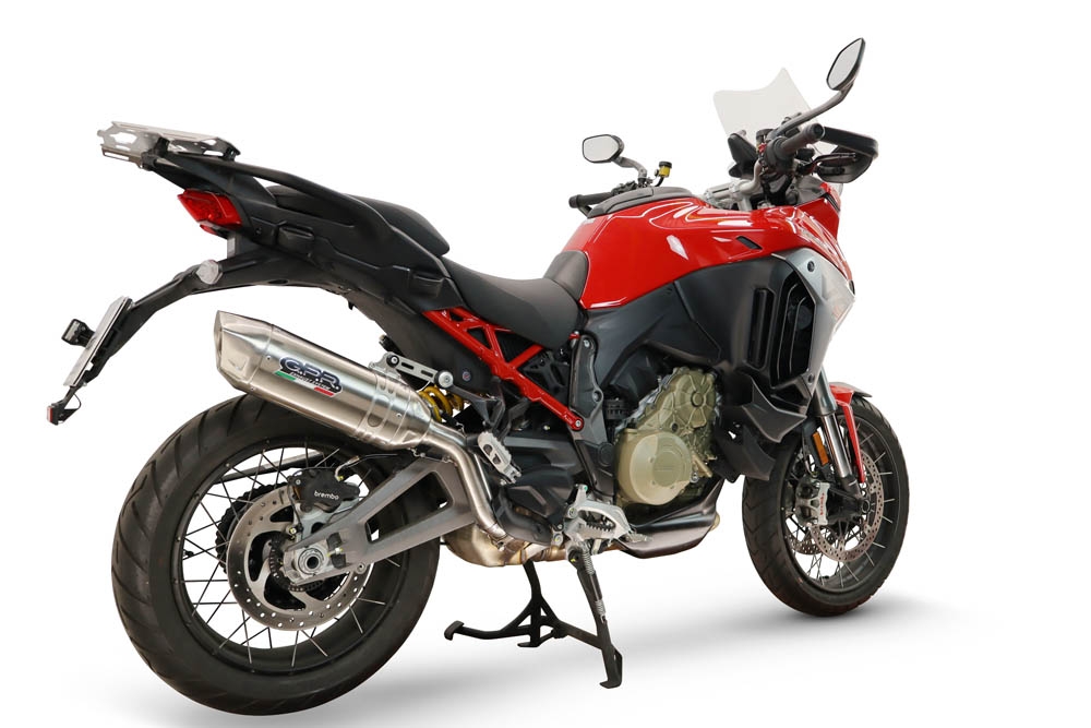 GPR exhaust compatible with Ducati Multistrada V4 - V4S 2025-2026, Furore-X Inox, Homologated legal slip-on exhaust including removable db killer and link pipe 