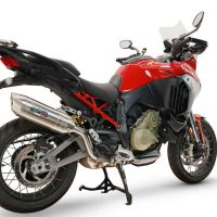 GPR exhaust compatible with Ducati Multistrada V4 - V4S 2025-2026, Furore-X Inox, Homologated legal slip-on exhaust including removable db killer and link pipe 