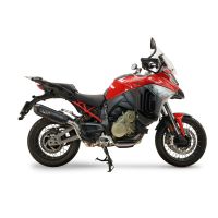 GPR exhaust compatible with Ducati Multistrada V4 - V4S 2025-2026, Furore-X Titanio Nero, Homologated legal slip-on exhaust including removable db killer and link pipe 