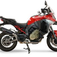 GPR exhaust compatible with Ducati Multistrada V4 - V4S 2025-2026, Furore-X Titanio Nero, Homologated legal slip-on exhaust including removable db killer and link pipe 