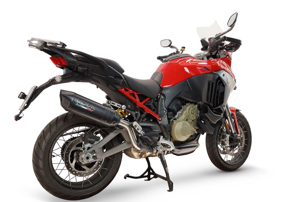 GPR exhaust compatible with Ducati Multistrada V4 - V4S 2025-2026, Furore-X Titanio Nero, Homologated legal slip-on exhaust including removable db killer and link pipe 