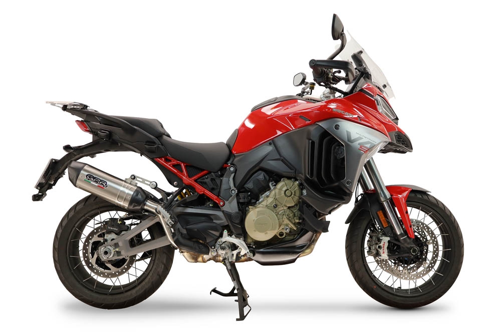 GPR exhaust compatible with Ducati Multistrada V4 - V4S 2025-2026, Furore-X Titanio, Homologated legal slip-on exhaust including removable db killer and link pipe 