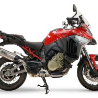 GPR exhaust compatible with Ducati Multistrada V4 - V4S 2025-2026, Furore-X Titanio, Homologated legal slip-on exhaust including removable db killer and link pipe 