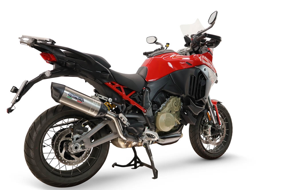 GPR exhaust compatible with Ducati Multistrada V4 - V4S 2025-2026, Furore-X Titanio, Homologated legal slip-on exhaust including removable db killer and link pipe 