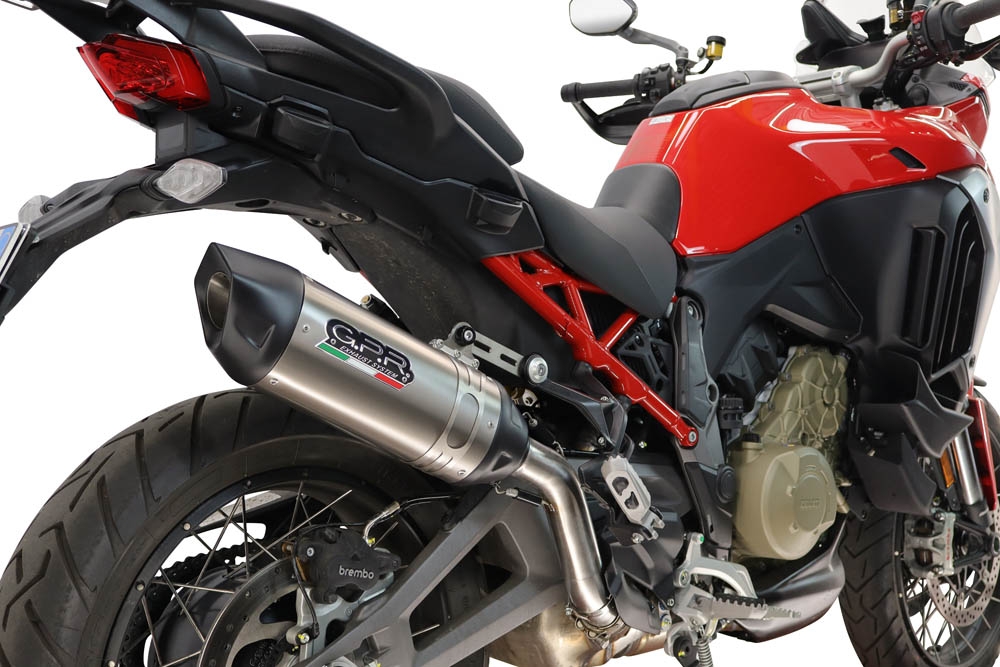 GPR exhaust compatible with Ducati Multistrada V4 - V4S 2025-2026, Furore-X Titanio, Homologated legal slip-on exhaust including removable db killer and link pipe 