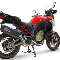 GPR exhaust compatible with Ducati Multistrada V4 - V4S 2025-2026, Hyper Sonic Black Titanium, Homologated legal slip-on exhaust including removable db killer and link pipe 