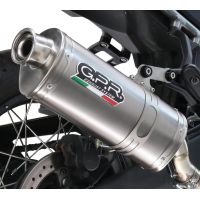GPR exhaust compatible with Bmw R 1300 GS Adventure 2024-2026, Dune Triovale Titanio, Homologated legal slip-on exhaust including removable db killer and link pipe 