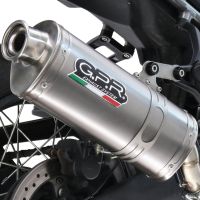 GPR exhaust compatible with Bmw R 1300 GS Adventure 2024-2026, Dune Triovale Titanio, Homologated legal slip-on exhaust including removable db killer and link pipe 