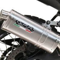 GPR exhaust compatible with Bmw R 1300 GS Adventure 2024-2026, Dune Triovale Titanio, Homologated legal slip-on exhaust including removable db killer and link pipe 