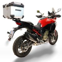 Top case GPR TECH compatible with  Harley Davidson Pan America 1250 2020/2024 GPR TECH Top case in aluminum, silver color with specific plate included Capacity 35 LT.