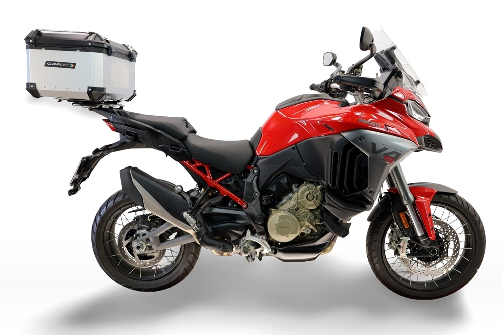 Top case GPR TECH compatible with  Harley Davidson Pan America 1250 2020/2024 GPR TECH Top case in aluminum, silver color with specific plate included Capacity 45 LT.