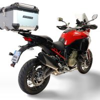 Top case GPR TECH compatible with  Harley Davidson Pan America 1250 2020/2024 GPR TECH Top case in aluminum, silver color with specific plate included Capacity 45 LT.