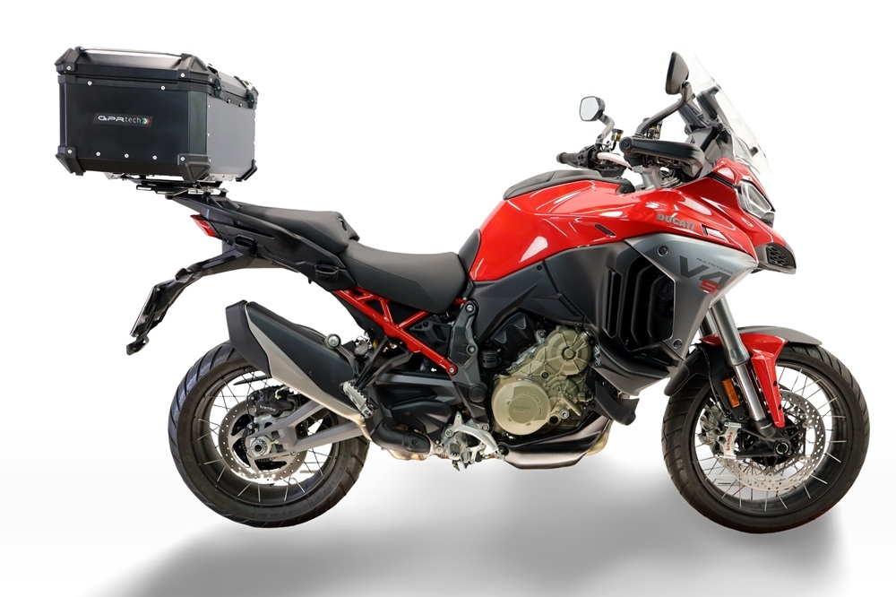 Top case GPR TECH compatible with  Harley Davidson Pan America 1250 2020/2024 GPR TECH Top case in aluminum, black color with specific plate included Capacity 45 LT.