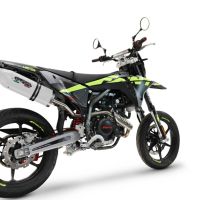 GPR exhaust compatible with  Fantic Motor XEF 125 Enduro 125 Competition/Performance 2025-2026, Albus Ceramic, Slip-on exhaust including link pipe and removable db killer 