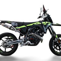 Exhaust compatible with Fantic Motor XEF 125 Enduro 125 Competition/Performance 2025-2026, Deeptone Inox, Slip-on exhaust including link pipe and removable db killer 