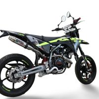 Exhaust compatible with Fantic Motor XEF 125 Enduro 125 Competition/Performance 2025-2026, Deeptone Inox, Slip-on exhaust including link pipe and removable db killer 