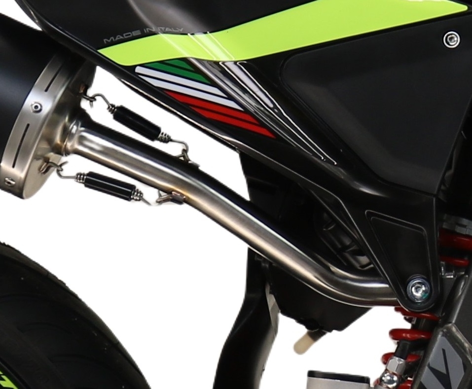 Exhaust compatible with Fantic Motor XEF 125 Enduro 125 Competition/Performance 2025-2026, Deeptone Inox, Slip-on exhaust including link pipe and removable db killer 