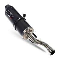 Exhaust compatible with Beta RR 125 4T Enduro 2021-2024, Furore Evo4 Nero, Slip-on exhaust including link pipe and removable db killer 