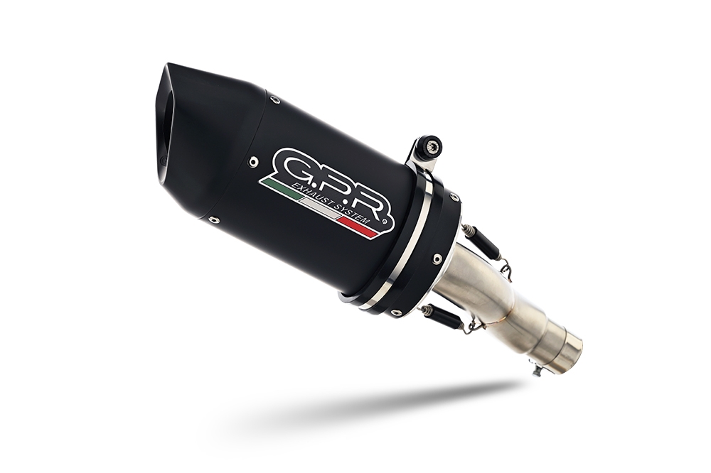 Exhaust compatible with Ktm RC 390 2022-2024, Furore Evo4 Nero, Slip-on exhaust including removable db killer and link pipe, EPA-compliant 