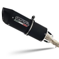 Exhaust compatible with Aprilia Caponord 1200 2013-2016, Furore Nero, Slip-on exhaust including removable db killer and link pipe, EPA-compliant 