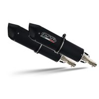 GPR exhaust compatible with Aprilia Etv Caponord 1000 2001-2007, Furore Nero, Dual Homologated legal slip-on exhaust including removable db killers and link pipes 