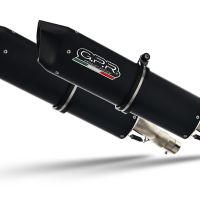 Exhaust compatible with Aprilia Etv Caponord 1000 Rally 2001-2007, Furore Nero, Dual slip-on including removable db killers and link pipes, not EPA-compliant 