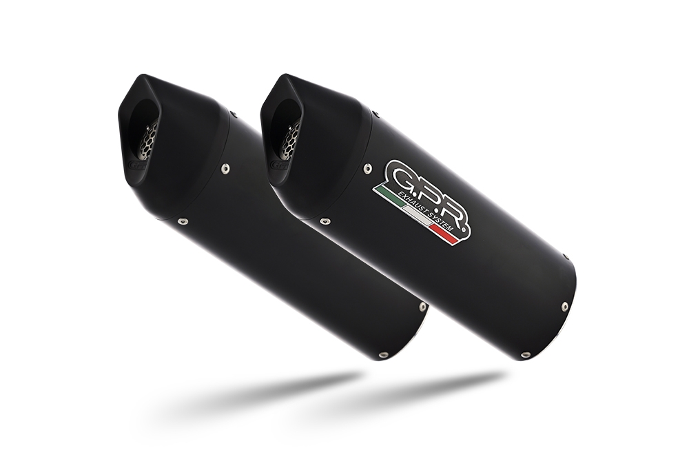Exhaust compatible with Royal Enfield Interceptor 650 2021-2025, Furore Evo4 Nero, Dual slip-on exhausts including removable db killers and link pipes 
