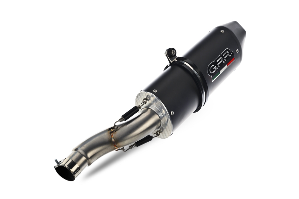 Exhaust compatible with Aprilia Pegaso 3 650 - Pegaso i.e. 1997-2000, Furore Nero, Dual slip-on including removable db killers and link pipes, EPA-compliant 
