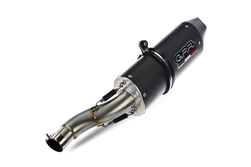 Exhaust compatible with Yamaha XT1200Z Supertenere 2010-2016, Furore Nero, Slip-on exhaust including removable db killer and link pipe, EPA-compliant 